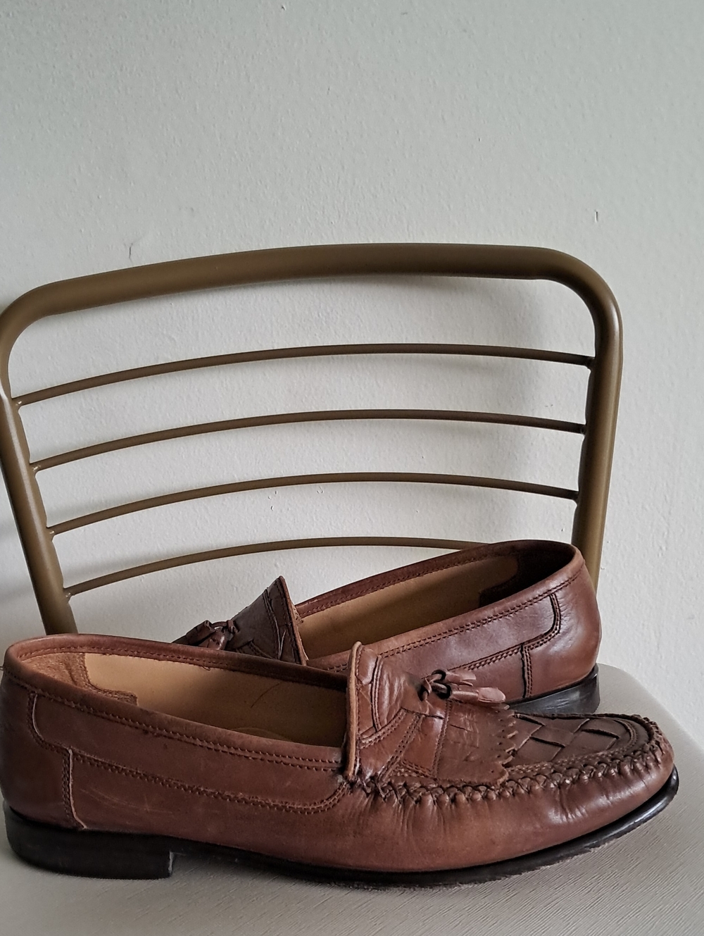 Giorgio Brutini Brown Leather Tassel Moc Toe Loafers
